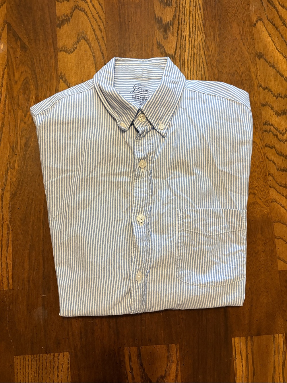 J. Crew Blue and White Striped Button-Down Shirt